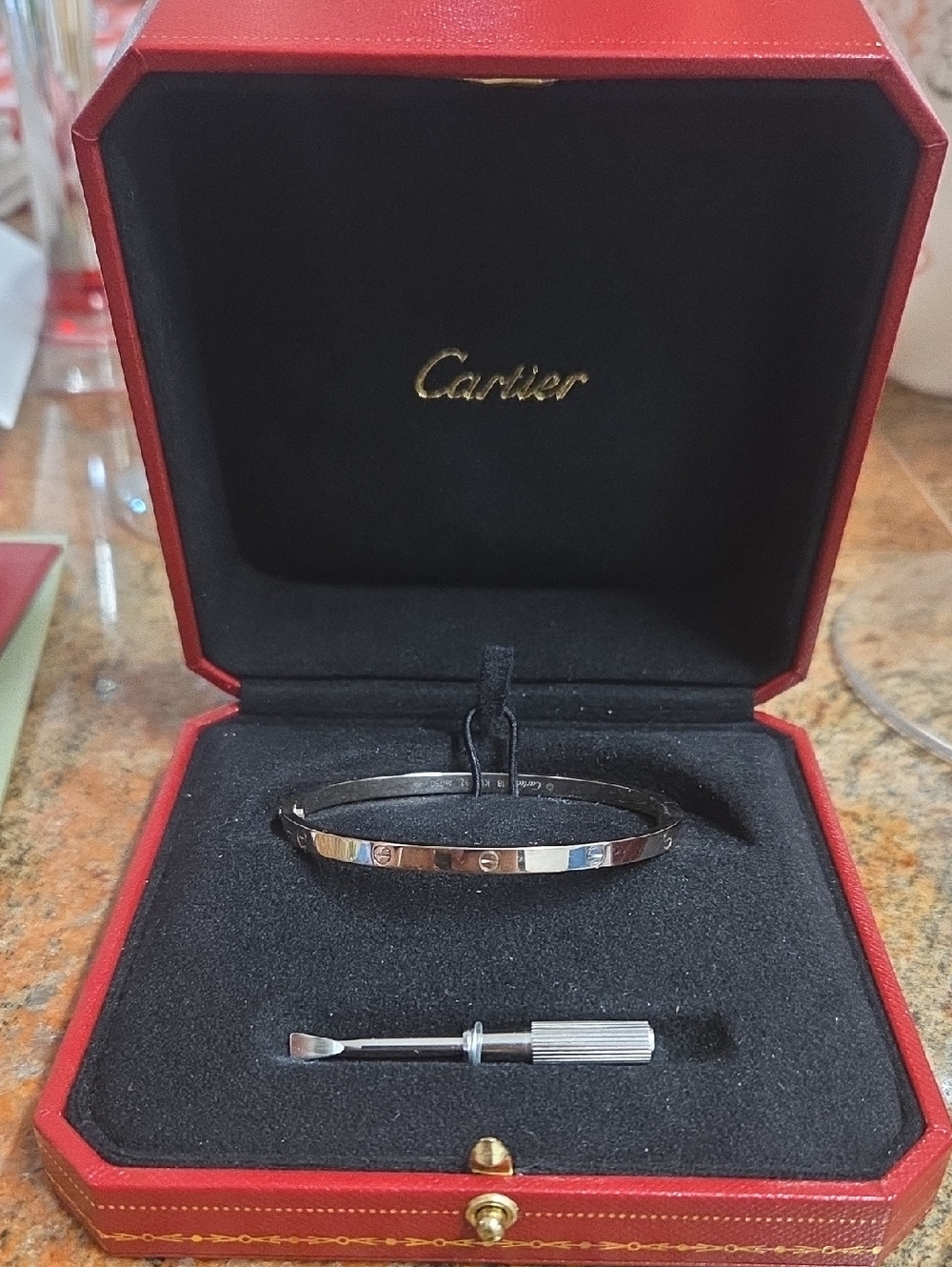 Cartier 18k White Gold Love Bracelet.
